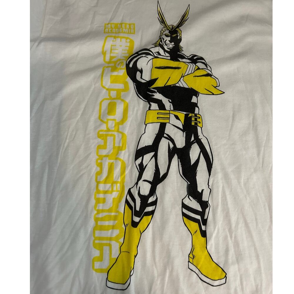 MY HERO ACADEMIA All Might Anime Graphic Short Sleeve White Tee Size M